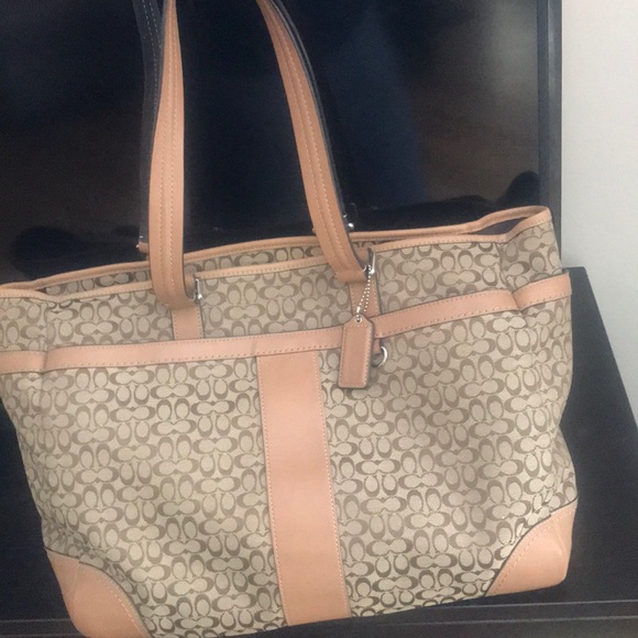 Coach Brown & Tan Signature Diaper / Laptop Bag - Picture 1 of 6